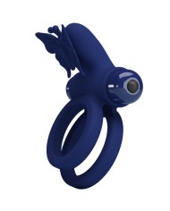 PRETTY LOVE - JAMELE DOUBLE ANNEAU AVEC VIBRATION & STIMULATEUR DE PAPILLON BLEU