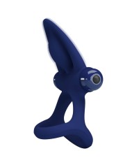 PRETTY LOVE - MAT DOUBLE ANNEAU AVEC VIBRATION & STIMULATEUR BLEU