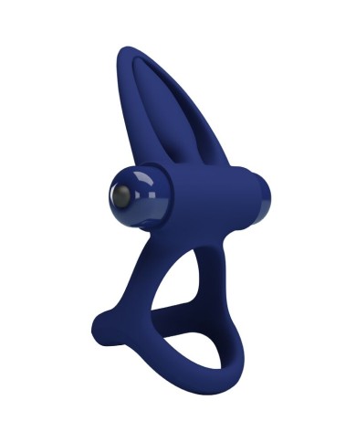 PRETTY LOVE - MAT DOUBLE ANNEAU AVEC VIBRATION & STIMULATEUR BLEU