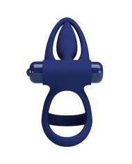 PRETTY LOVE - MAT DOUBLE ANNEAU AVEC VIBRATION & STIMULATEUR BLEU