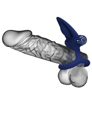 PRETTY LOVE - MAT DOUBLE ANNEAU AVEC VIBRATION & STIMULATEUR BLEU