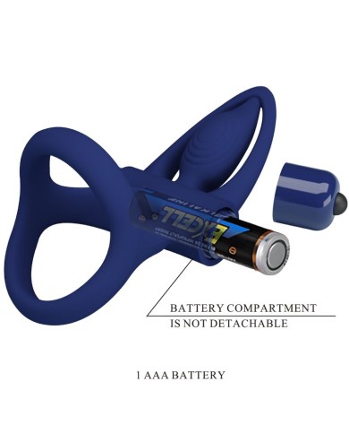 PRETTY LOVE - MAT DOUBLE ANNEAU AVEC VIBRATION & STIMULATEUR BLEU