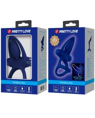PRETTY LOVE - MAT DOUBLE ANNEAU AVEC VIBRATION & STIMULATEUR BLEU