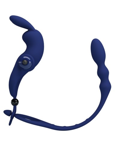 PRETTY LOVE - AYAD ANNEAU VIBRATEUR LAPIN AVEC PLUG BLEU