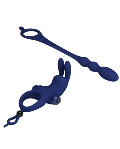 PRETTY LOVE - AYAD ANNEAU VIBRATEUR LAPIN AVEC PLUG BLEU