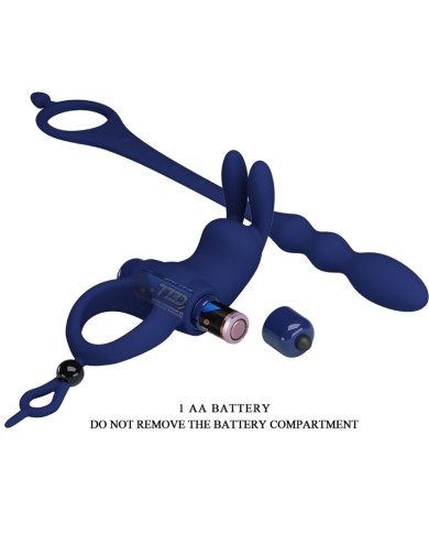 PRETTY LOVE - AYAD ANNEAU VIBRATEUR LAPIN AVEC PLUG BLEU