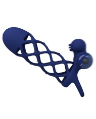 PRETTY LOVE - GIANN ANNEAU VIBRATEUR AVEC GAINE EN SILICONE BLEU