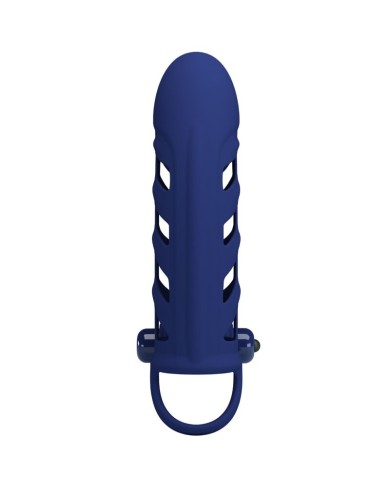 PRETTY LOVE - ALTAF ANNEAU VIBRATEUR AVEC GAINE EN SILICONE BLEU