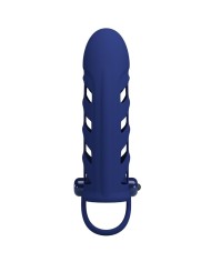 PRETTY LOVE - ALTAF ANNEAU VIBRATEUR AVEC GAINE EN SILICONE BLEU