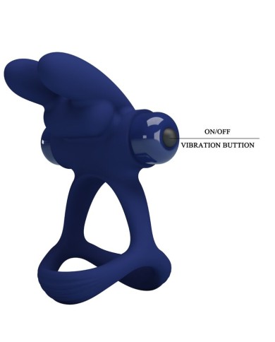 PRETTY LOVE - FRANCISCO DOUBLE ANNEAU VIBRANT LAPIN BLEU