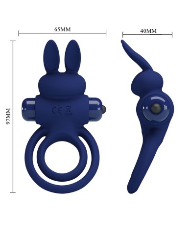 PRETTY LOVE - DAREY DOUBLE ANNEAU VIBRANT LAPIN BLEU