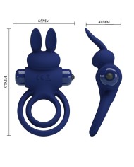 PRETTY LOVE - DAREY DOUBLE ANNEAU VIBRANT LAPIN BLEU