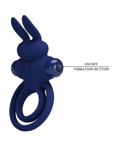 PRETTY LOVE - DAREY DOUBLE ANNEAU VIBRANT LAPIN BLEU