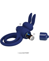 PRETTY LOVE - DAREY DOUBLE ANNEAU VIBRANT LAPIN BLEU