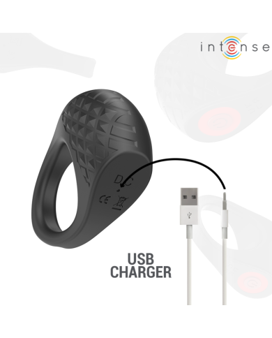 INTENSE - CLOVER VIBRATEUR ANNEAU PÉNIS 10 VIBRATIONS NOIR