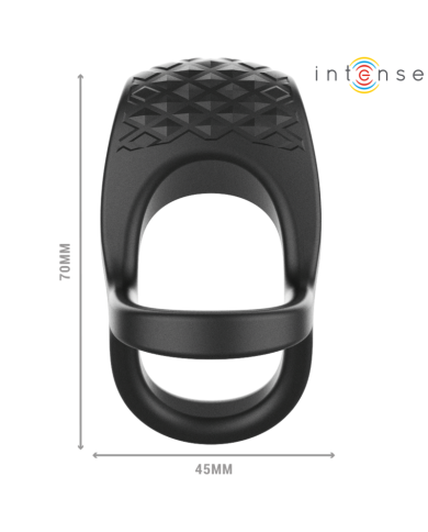INTENSE - ALEX VIBRATEUR DOUBLE ANNEAU PÉNIS 10 VIBRATIONS NOIR