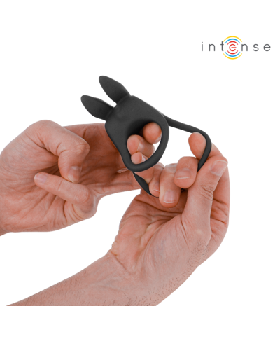 INTENSE - SAM VIBRATEUR DOUBLE ANNEAU PÉNIS 10 VIBRATIONS NOIR