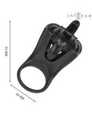 INTENSE - MABEL ANNEAU VIBRANT 10 VIBRATIONS AVEC STIMULATEUR DE CLITORIS NOIR