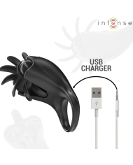 INTENSE - MABEL ANNEAU VIBRANT 10 VIBRATIONS AVEC STIMULATEUR DE CLITORIS NOIR