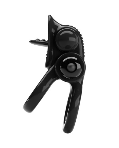 PRETTY LOVE - PASSIONATE RING DOUBLE ANNEAU VIBRANT + STIMULATEUR DE CLITORIS NOIR
