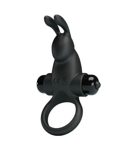 PRETTY LOVE - ANNEAU VIBRANT + STIMULATEUR DE CLITORIS RABBIT 10 VIBRATIONS NOIR