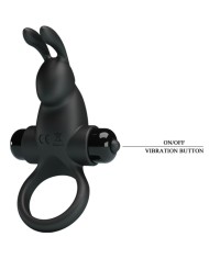 PRETTY LOVE - ANNEAU VIBRANT + STIMULATEUR DE CLITORIS RABBIT 10 VIBRATIONS NOIR