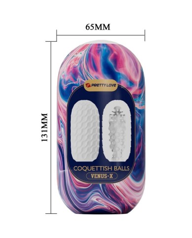 PRETTY LOVE - COQUETTISH BALLS MASTURBATEUR HOMME EN SILICONE BLANC