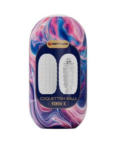 PRETTY LOVE - COQUETTISH BALLS MASTURBATEUR HOMME EN SILICONE BLANC