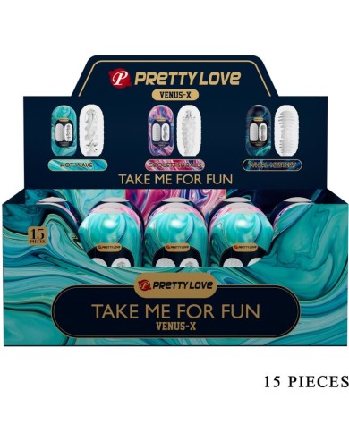 PRETTY LOVE - VENUS X 15 MASTURBATEURS HOMMES EN SILICONE BLANC