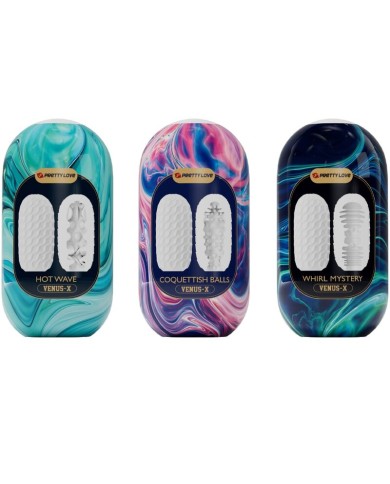 PRETTY LOVE - VENUS X 15 MASTURBATEURS HOMMES EN SILICONE BLANC