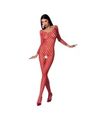 PASSION - FEMME BS077 BODYSTOCKING TAILLE UNIQUE ROUGE