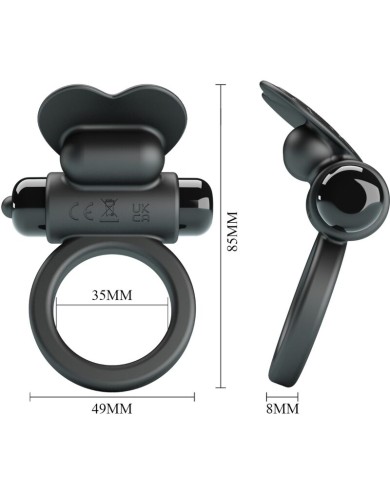 PRETTY LOVE - BAGUE VIBRANTE DEBONAIRE LAPIN 10 VIBRATIONS NOIRE