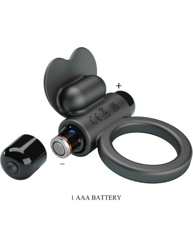 PRETTY LOVE - BAGUE VIBRANTE DEBONAIRE LAPIN 10 VIBRATIONS NOIRE