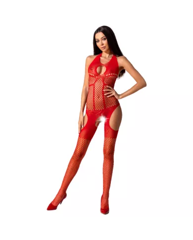 PASSION - WOMAN BS079 BODYSTOCKING - ROUGE TAILLE UNIQUE