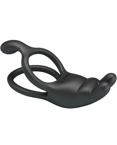 PRETTY LOVE - SETH DOUBLE ANNEAU VIBRANT LAPIN 7 VIBRATIONS NOIR