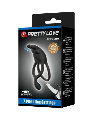 PRETTY LOVE - SETH DOUBLE ANNEAU VIBRANT LAPIN 7 VIBRATIONS NOIR
