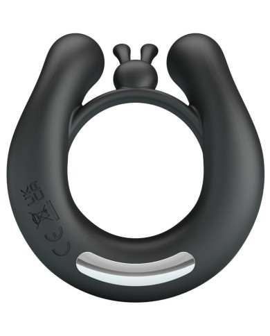 PRETTY LOVE - ANNEAU VIBRANT DAHLIA + STIMULATEUR DE CLITORIS 12 VIBRATIONS NOIR