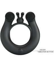 PRETTY LOVE - ANNEAU VIBRANT DAHLIA + STIMULATEUR DE CLITORIS 12 VIBRATIONS NOIR