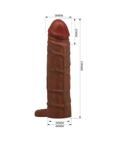 PRETTY LOVE - MANCHON DE PÉNIS KAILE AVEC EXTENSION DE 2,5 CM MULATTO