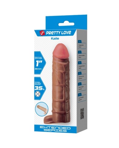PRETTY LOVE - MANCHON DE PÉNIS KAILE AVEC EXTENSION DE 2,5 CM MULATTO