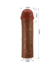 PRETTY LOVE - MANCHON DE PÉNIS NILE AVEC EXTENSION DE 2,5 CM MULÂTRE