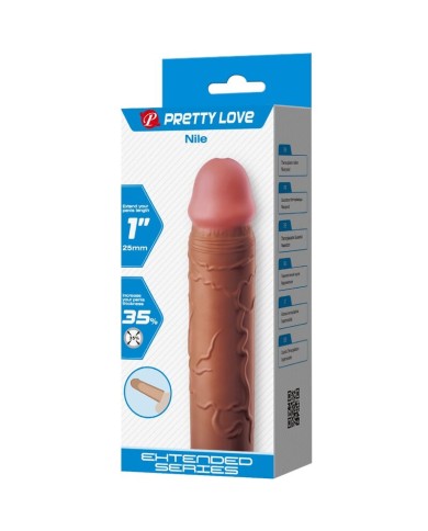 PRETTY LOVE - MANCHON DE PÉNIS NILE AVEC EXTENSION DE 2,5 CM MULÂTRE