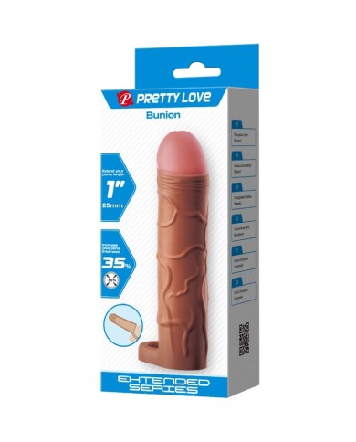 PRETTY LOVE - MANCHON DE PÉNIS POUR OIGNON AVEC EXTENSION DE 2,5 CM MULATTO