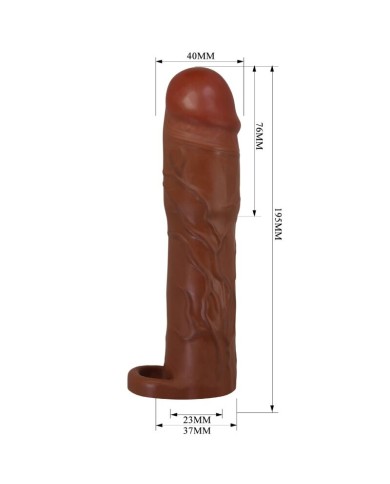PRETTY LOVE - MANCHON DE PÉNIS GERD AVEC EXTENSION DE 7,6 CM MULÂTRE