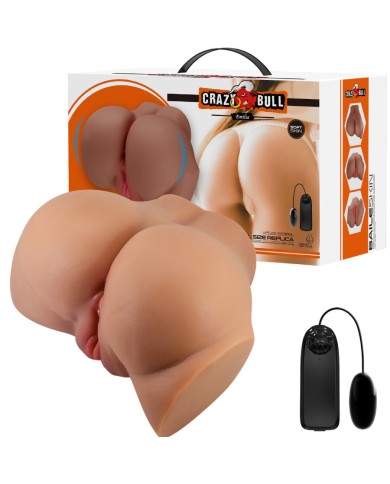 CRAZY BULL - VIBRATEUR EMILIA ASS AVEC VAGIN RÉALISTE ET CHAIR D'ANUS TÉLÉCOMMANDE