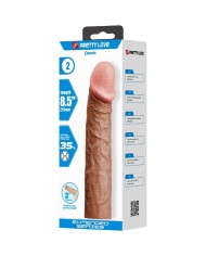 PRETTY LOVE - MANCHON DE PÉNIS DEREK AVEC EXTENSION DE 7,6 CM MULÂTRE