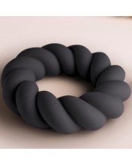 ROCKS-OFF - ANNEAU DE MASTURBATION EN SILICONE NOIR TWIST