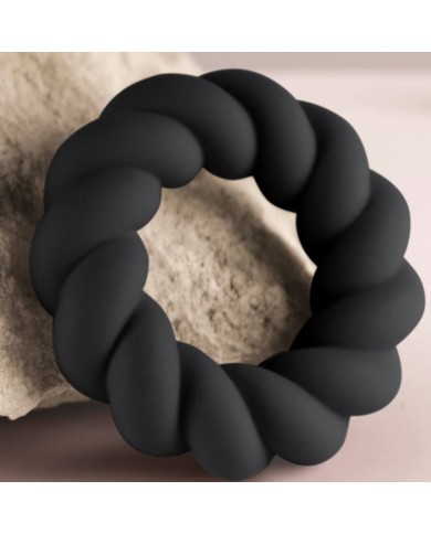 ROCKS-OFF - ANNEAU DE MASTURBATION EN SILICONE NOIR TWIST