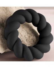 ROCKS-OFF - ANNEAU DE MASTURBATION EN SILICONE NOIR TWIST