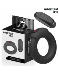 ADDICTED TOYS - ANNEAU PÉNITENTIAIRE VIBRANT À EFFET CHAUFFANT AVEC TÉLÉCOMMANDE